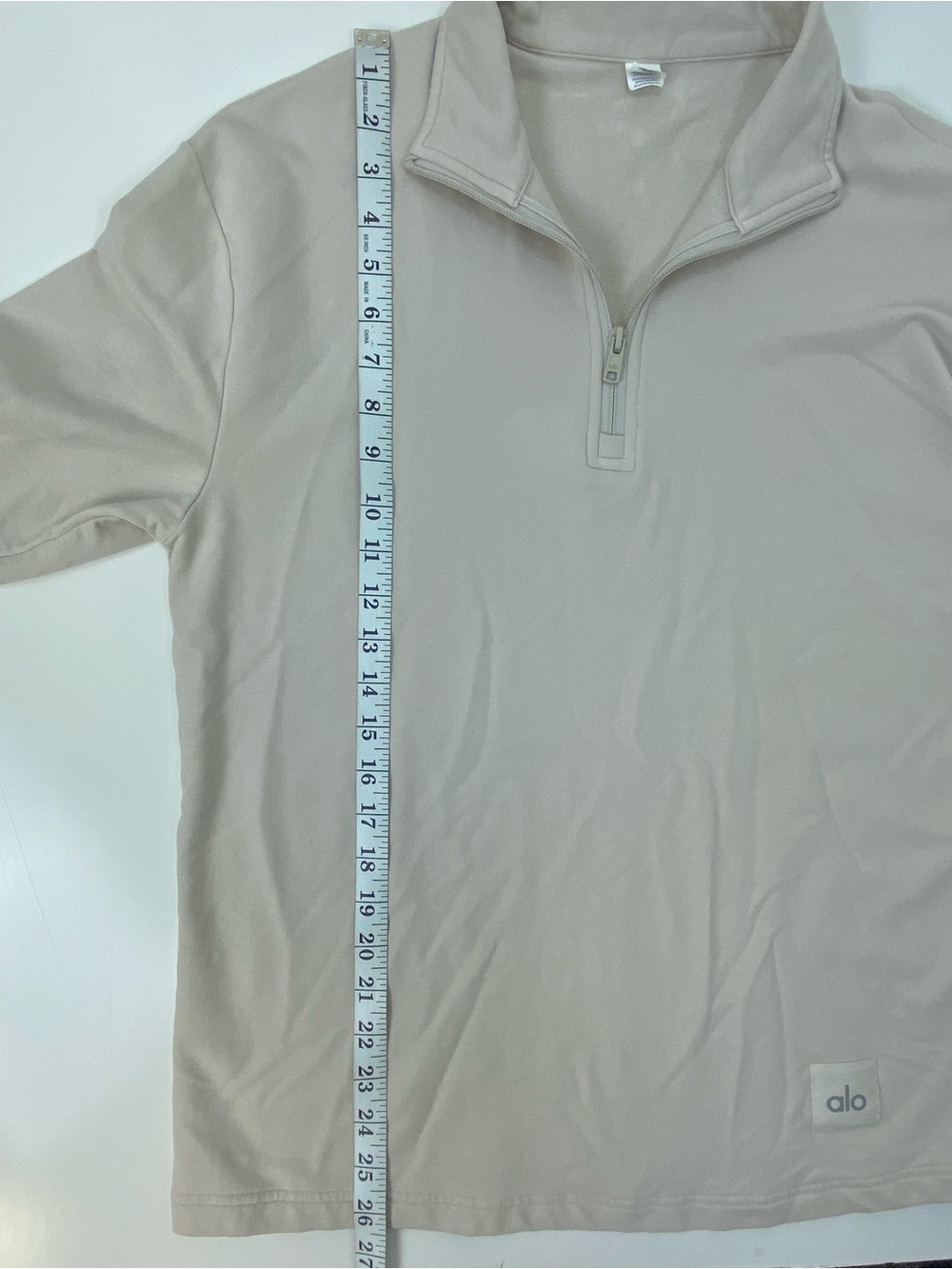 ALO Yoga Men's Beige Quarter-Zip Pullover - Picture 5 of 5